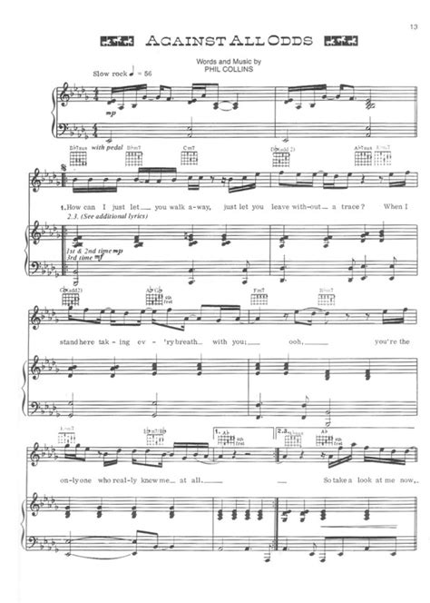 AGAINST ALL ODDS CIFRA por Phil Collins @ Ultimate .